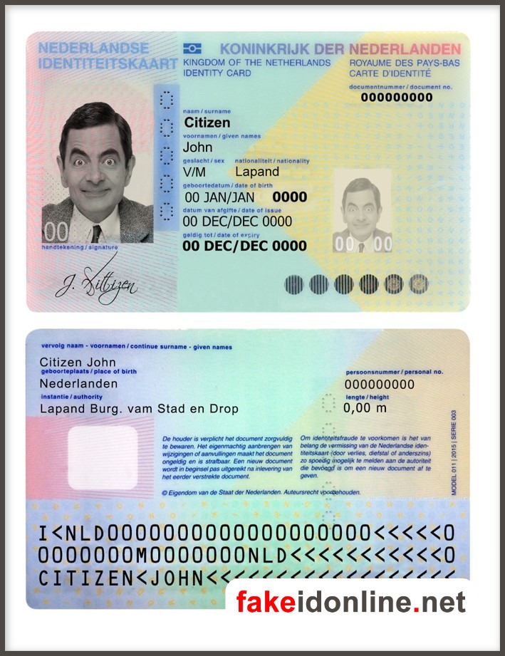 Netherlands ID Card Template PSD